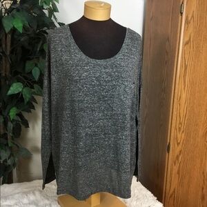 OLD Navy boyfriend gray/black/white marled long sleeve tee XL